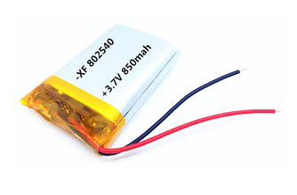 Акумулятор літій-полімерний 850mAh 3.7 V 802540