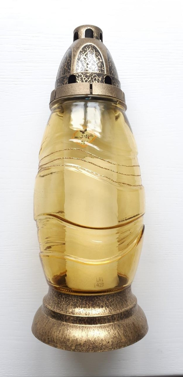 Лампадка у склі жовта 29 см (610-010)