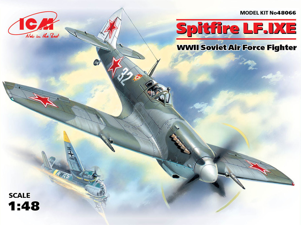 Пластикова модель 1/48 ICM 48066 британський винищувач Spitfire LF. IXE, фото 1