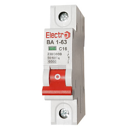 Автоматичний вимикач ВА 1-63 6кА 50A 1P C Electro, фото 1