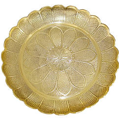 Таця сервірувальна металева "Квітка" (діаметр 29 см, висота 3,5 см) — кругла фігурна таця