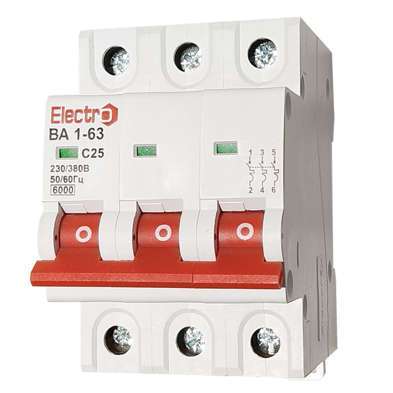 Автоматичний вимикач ВА 1-63 6кА 3P 63A C Electro