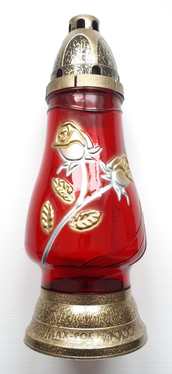 Лампадка у склі червона 29 см (636-030)