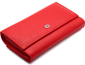Красный классический кошелек из натуральной кожи с блоком для карт ST Leather ST217-1