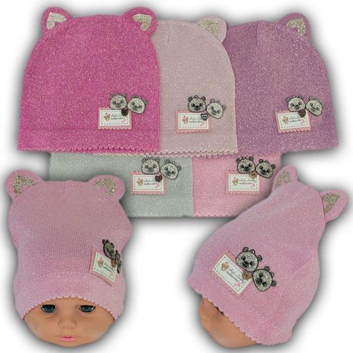 ОПТ В'язані дитячі шапки для дівчаток, р. 44-46 (5 шт./набір), фото 1