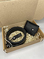 Набір (гаманець CLASSIC, ремінь,брелок на карабіні)