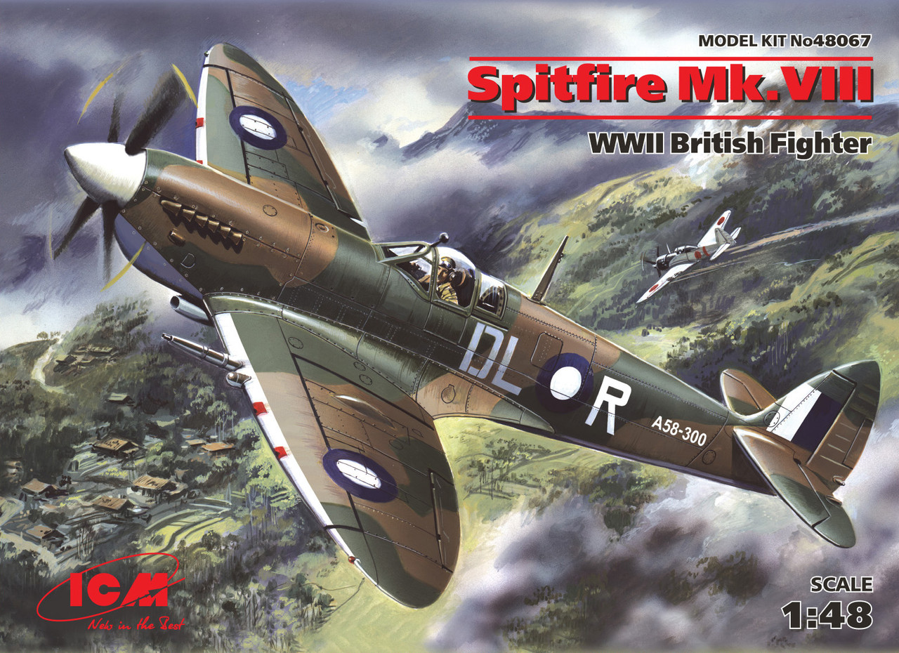 Пластикова модель 1/48 ICM 48067 британський винищувач Spitfire Mk.VIII, фото 1