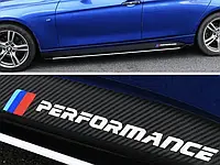 Наклейки полосы на пороги BMW M Performance F01 F06 F07 F10 F15 F16 F20 F22 F30 F32 F36 E60 E90 E92 черный мат