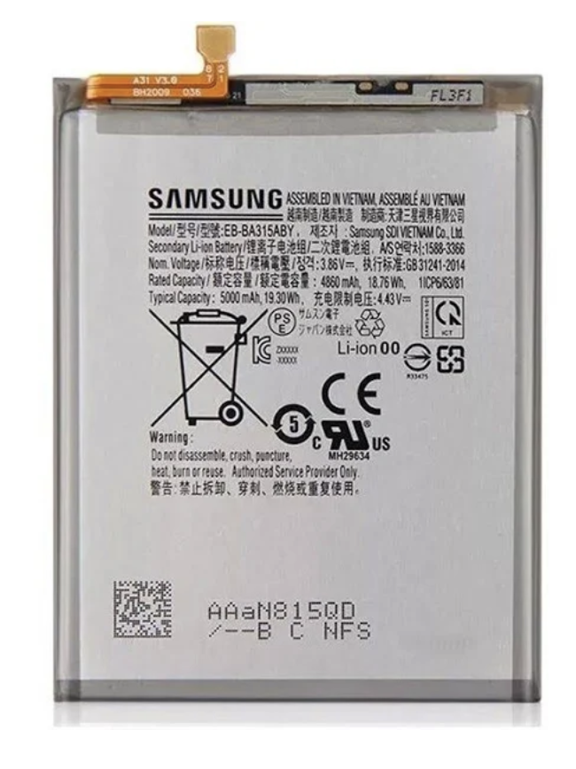 Акумуляторна батарея (АКБ) для Samsung EB-BA315ABY Galaxy A31 A315F, оригінал Китай 4860 mAh