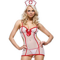 Костюм медсестри жіночий розмір S біло-червоний