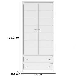 Шафа розстібна для дитячої Крістіна SZF2D2S 90х201х56см німфея альба з білими глянсовими фасадами БРВ-Україна