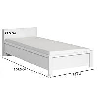 Кровать односпальная для детской комнаты Кристина LOZ90 90х200см белого цвета БРВ-Украина
