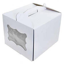Коробка для торта з віконцем 25*25*20, Упаковка для кондитерських виробів, Контейнер для солодощів