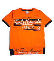 Хлопковая подростковая футболка на манжете(5,6,7,8 лет) - арт.1571148347