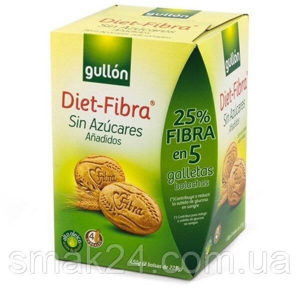Печиво БЕЗ САХАРА Gullon Diet Fibra Sugar Free 450 г (2х250г) Іспанія