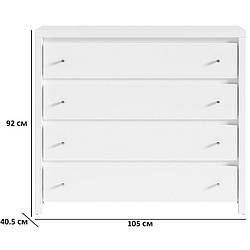 Комод із ящиками Крістіна KOM4S 105х92х41см німфея альба з білими глянсовими фасадами БРВ-Україна