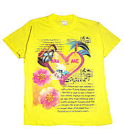 Летняя футболка для девочки подростка "Ноты"(от 8 до 10 лет)арт.1571163065