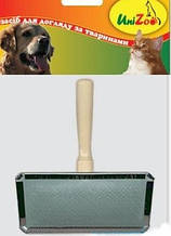 UniZoo (УНІ) Пуходерка для собак з напиленням, дерев'яна ручка S