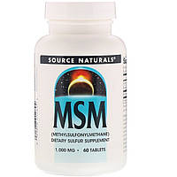 МСМ 1000мг с Витамином С, Source Naturals, 60 таблеток