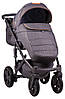 Коляска 2 в 1 Adamex Prince X-5 сірий льон - графітова шкіра (видавлений рядок) - рудий кант (сіра рама), фото 5