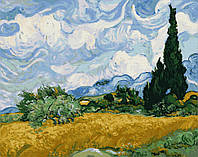 Картина по номерам Поле с зелёной пшеницей и кипарисом Винсент Ван Гог 40х50 (BRUSHME) BS415