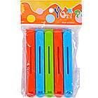 Набір застискачів для пакетів 5шт Color 11х1,4х1,2см арт. X3-71, фото 2