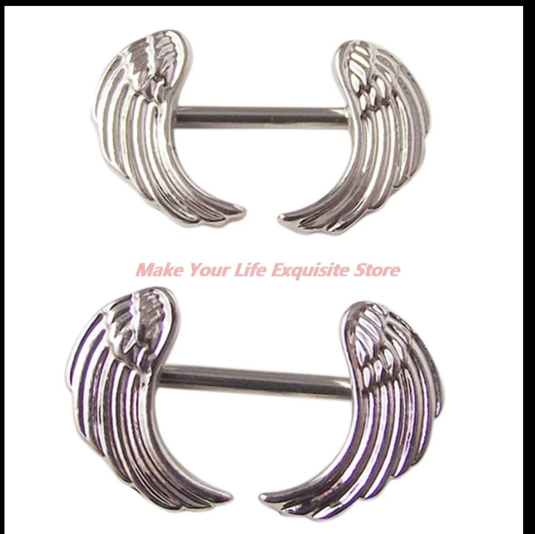 Сережки для пірсингу сосків крила 2 шт. Пірсинг сосків 2 шт., фото 1