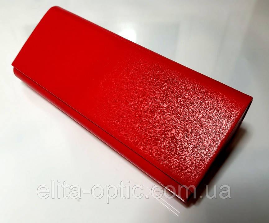 Красный футляр - конверт для очков - Valencia 14500/02 в глянцевом кожзаме - "люкс серия" - фото 1 - id-p989895866