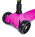 Самокат дитячий складаний SMART рожевий, світні колеса, фото 4