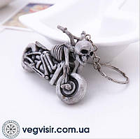 Брелок для ключей Череп Зомби и мотоцикл скелет Мото байк