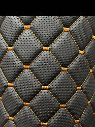 Прошитий шкірозамінник для автомобілів дубльований поролоном і Флізліном. «Ромб».Турецького виробництва.