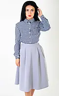 Женская юбка меди с карманами 46, Серый