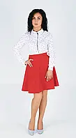 Короткая женская юбка со складками 46, Красный