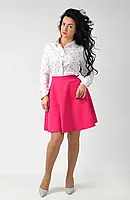 Короткая женская юбка со складками 46, Розовый