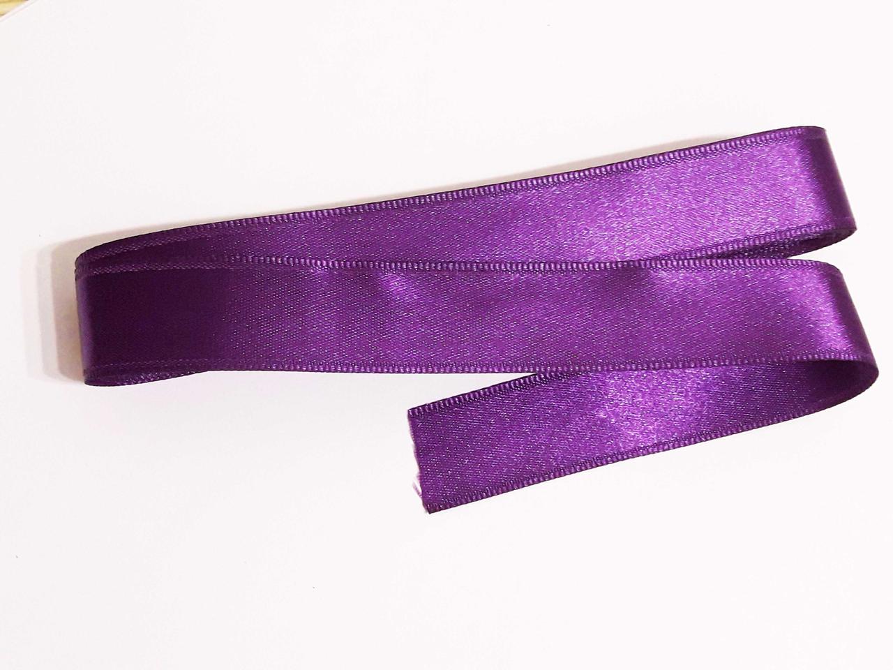Стрічка атласна двостороння 2 см ( 10 метрів), фіолетова яскрава Н-02-34
