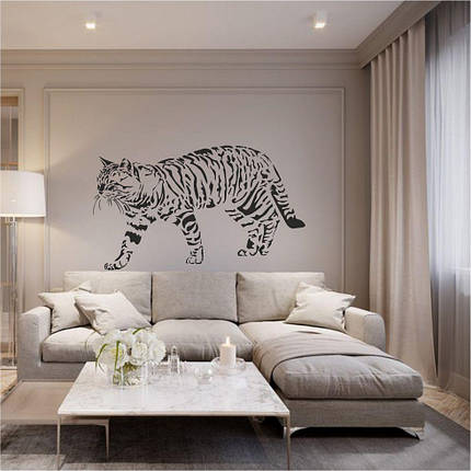 Трафарет для фарбування, Кішка, одноразовий з самоклеючої плівки 65 х 110 см, фото 1