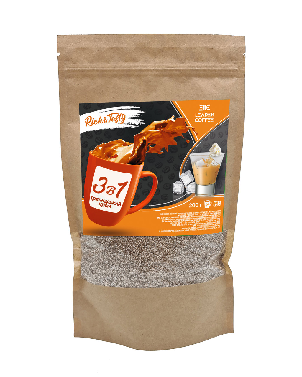 Кава 3в1 Ірландський крем TM Leadercoffee, 200 г