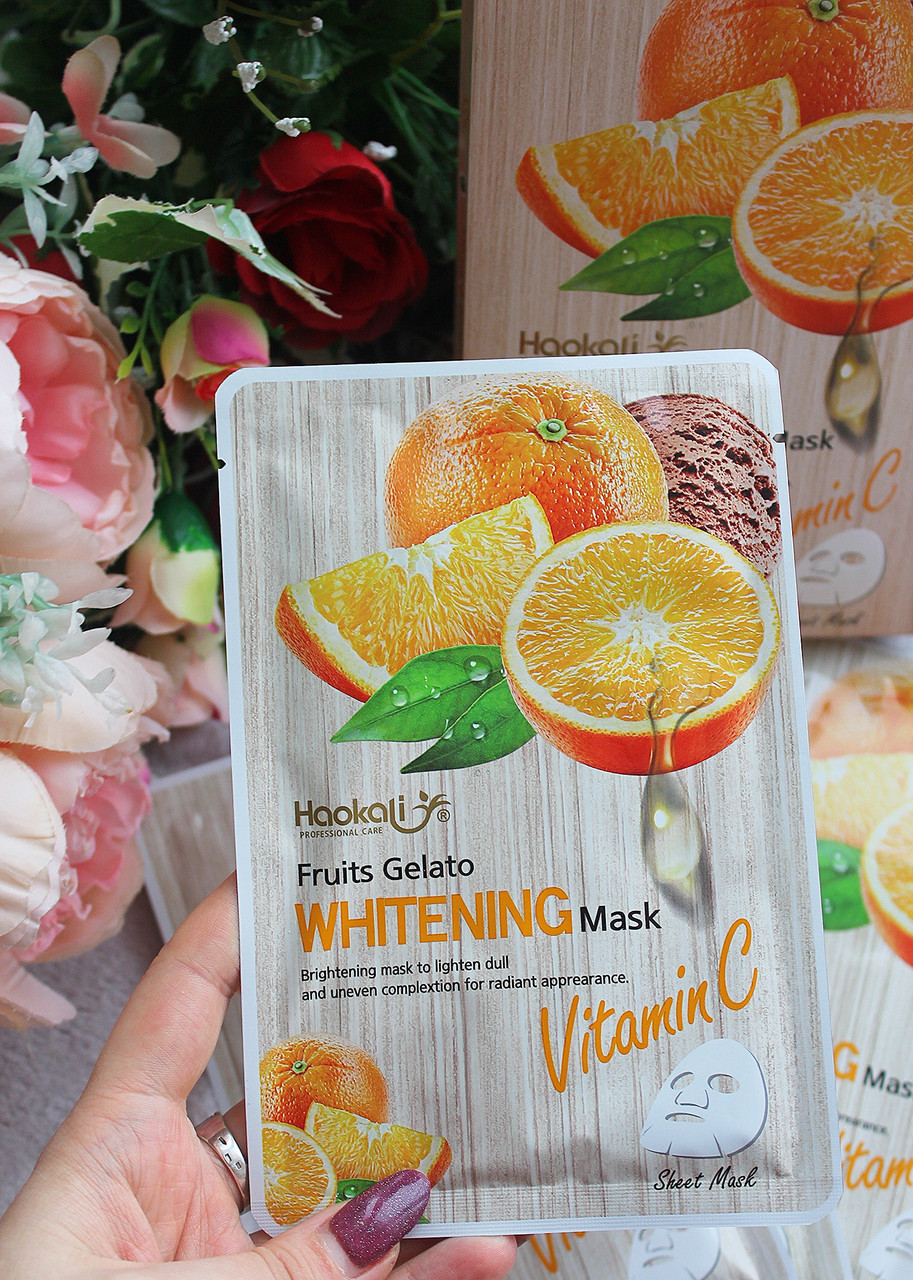 Тканинна маска Wokali Vitamin C Fruits Gelato Whitening Mask з екстрактом апельсина