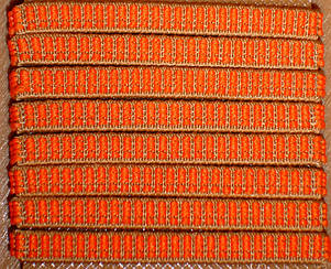 Резинка взуттєва текстильна кол.помаранчевий з бежевим