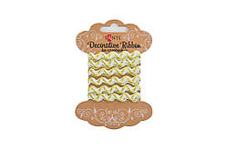 Декоративна стрічка "Хвиля біла із золотою ниткою", 2м