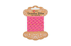 Декоративна стрічка "Хвиля рожева із золотою ниткою", 2м