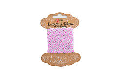 Декоративна стрічка "Хвиля рожева з срібною ниткою", 2м