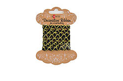 Декоративна стрічка "Хвиля чорна із золотою ниткою", 2м