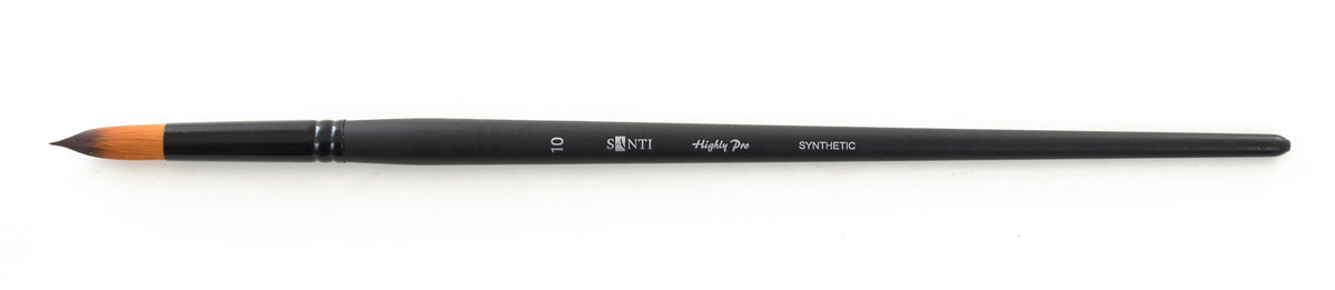 Художній пензель, синтетика "Santi Highly Pro", довга ручка, кругла, №10