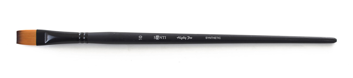 Кисть художественная синтетика "Santi Highly Pro", длинная ручка, плоская, №10