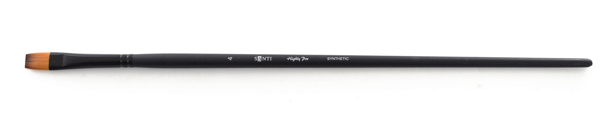 Художній пензель, синтетика "Santi Highly Pro", довга ручка, плоска, №4