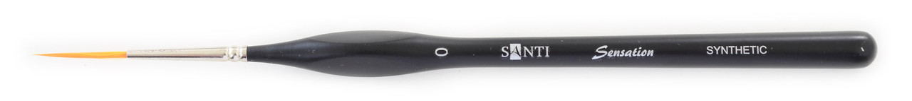 Художній пензель, синтетика "Santi Sensation", коротка вигнута ручка, лайнер, №0, фото 1