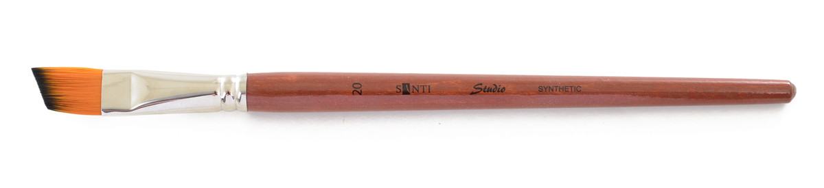Художній пензель, синтетика "Santi Studio", коротка ручка, углова, №20, фото 1