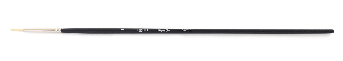 Художній пензель, щетина "Santi Highly Pro", довга ручка, кругла, №1, фото 1