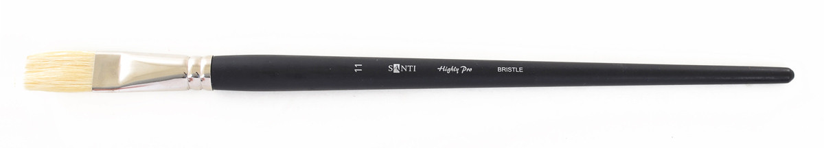 Кисть художественная щетина "Santi Highly Pro", длинная ручка, плоская, №11